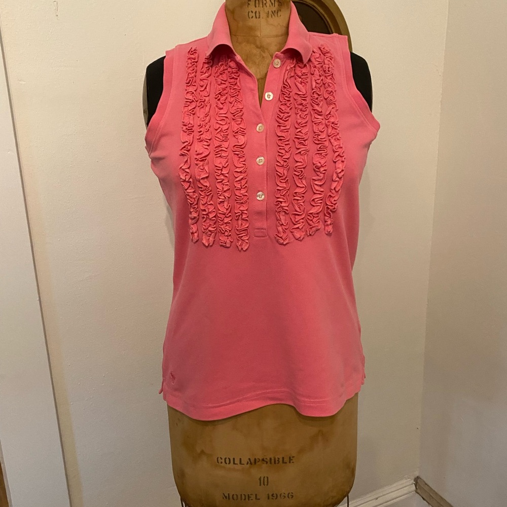 Lilly Pulitzer Pink Ruffle Blouse